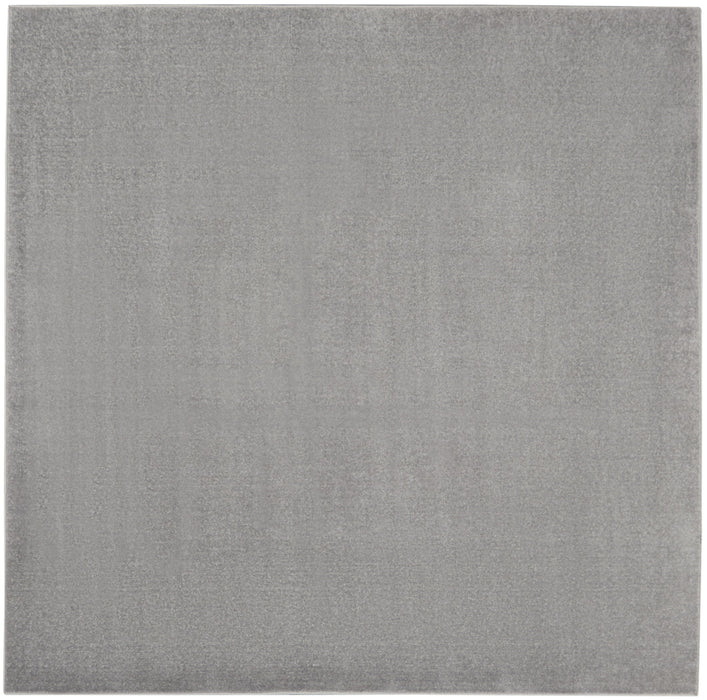 7' X 7' Square Non Skid Indoor / Outdoor Area Rug - Silver Gray