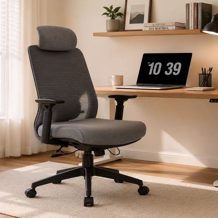 High Back Ergonomic Office Chair With Adjustable Headrest & 5D Armrest, Height Adjustable Swivel For Home Office - Antique Gray Home Essentials