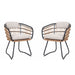Patio All Weather Armchairs With Cushions (Set of 2) - Beige Home Essentials