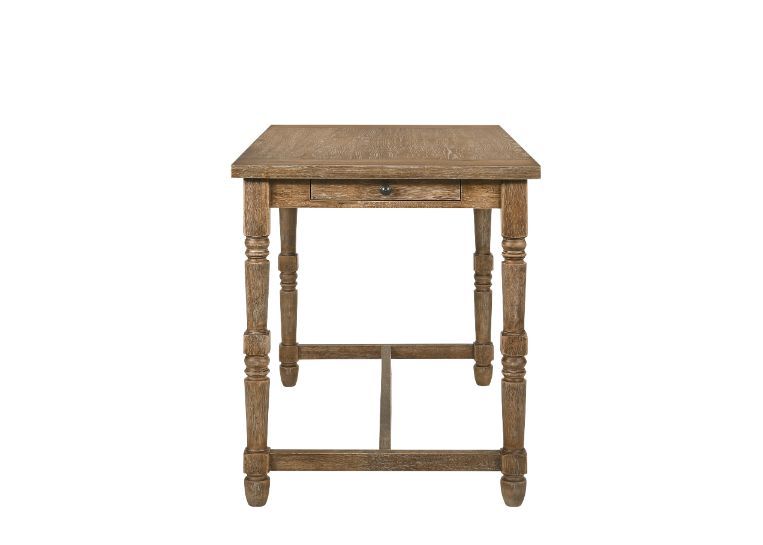 Farsiris - Counter Height Table - Weathered Oak Finish