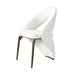 Dining Chair With Open Back Design Upholstery - Ancient White Home Essentials