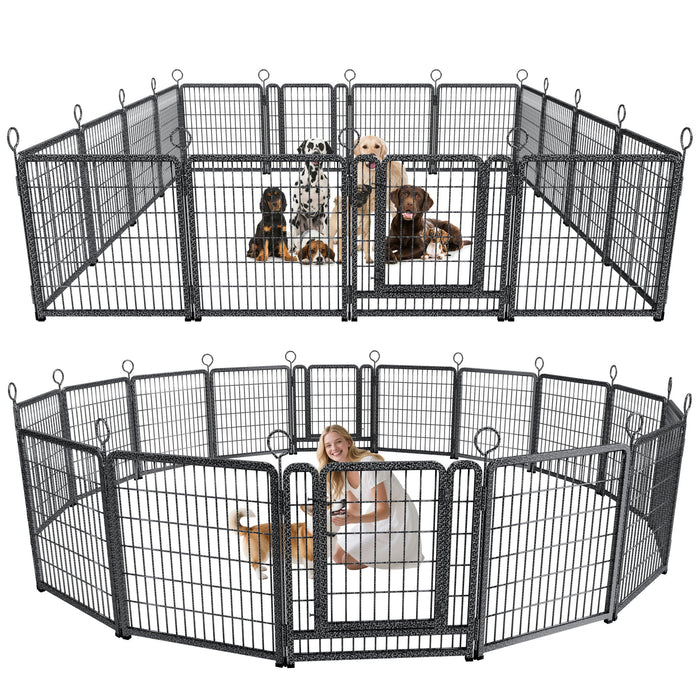 Heavy Duty Dog Playpen Outdoor 16 Piece Panels - Snow Leopard Daily Nest