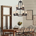 Wagon Wheel Chandelier, Ceiling Light With Adjustable Height - Black / Brown Daily Nest
