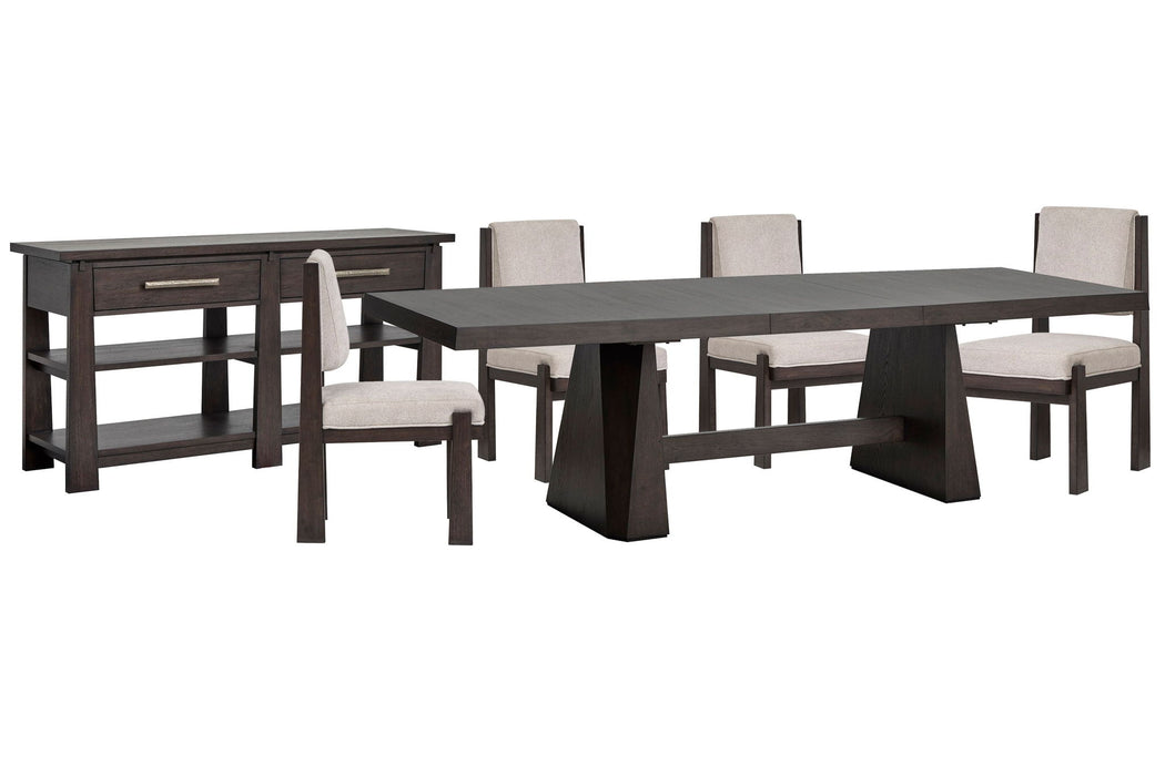 Tauren - 6 Piece Extendable Double Pedestal Dining Table Set Magnussen Furniture