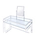 Carenze II - Vanity Set - White Faux Fur & Chrome ACME