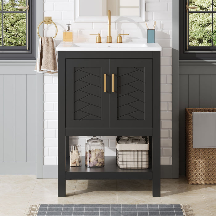 Modern Bathroom Vanity With Elegant Twill Design Hearth and Haven