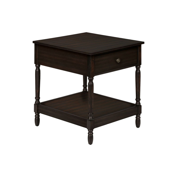 Accent - Table, 2 Tier, Square, Traditional - Walnut 8th Street