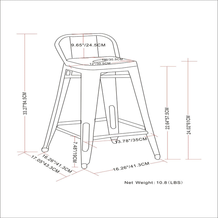 Rayne - Curved Back Metal Stool (Set of 2) Simpli-Home