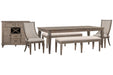 Lancaster - 6 Piece Extendable Rectangular Dining Table Set Magnussen Furniture