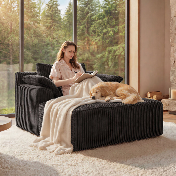 Chaise Lounge Chair, Deep Seat Sleeper Couch For Living Room Home Essentials