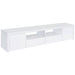 Garner - 2 Door Stand With Drawers Media Console - Gloss White Furniture Max