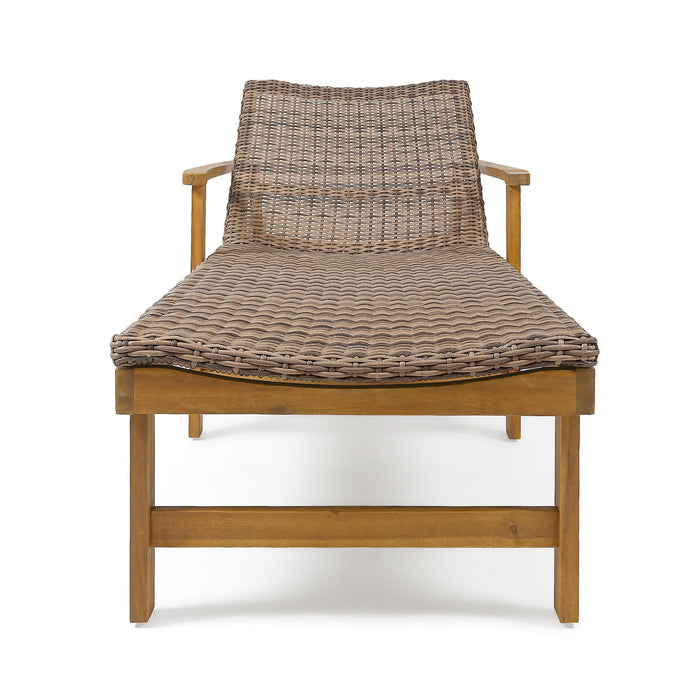Hampton - Outdoor Chaise Lounge With Adjustable Backrest - Natural