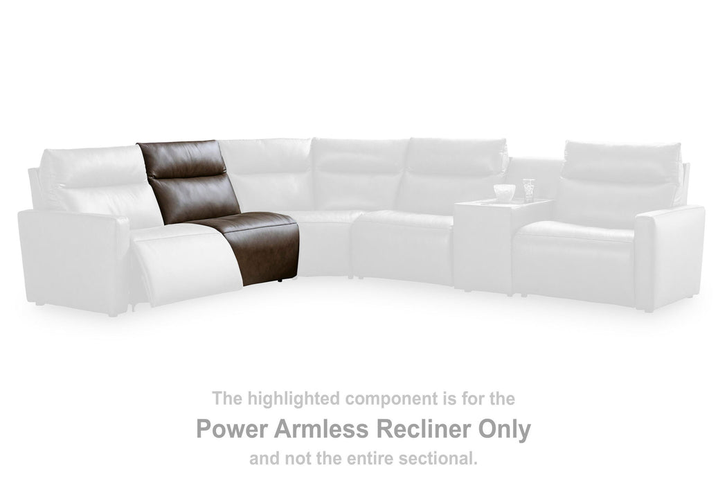 ModZ - Power Armless Recliner With Adjustable Headrest - Chocolate Benchcraft®