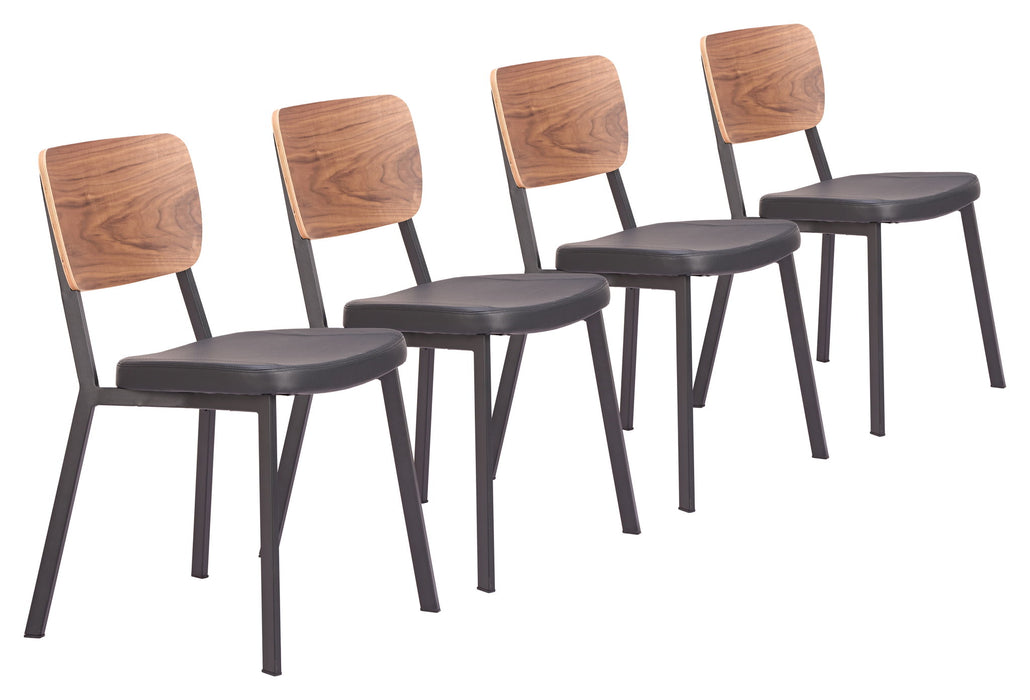 Ardenne - Dining Chair (Set of 4) - Black / Brown Zuo Modern