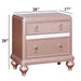 Nightstand With Mirror Accent Panels, 2 Drawer Design - Rose Gold Home Essentials