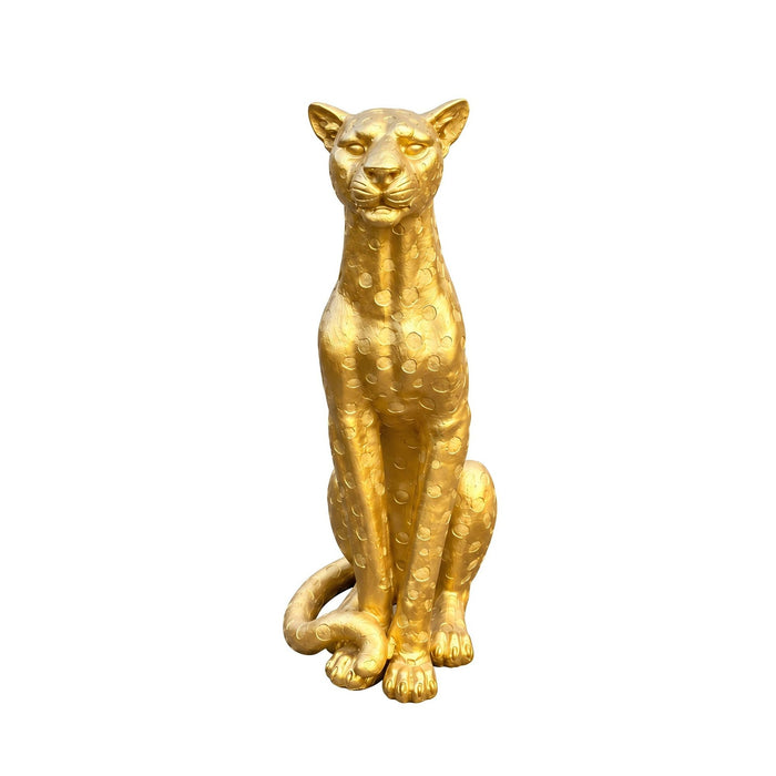 Leopard Statue, Animal Sculpture For Decor - Gold Daily Nest