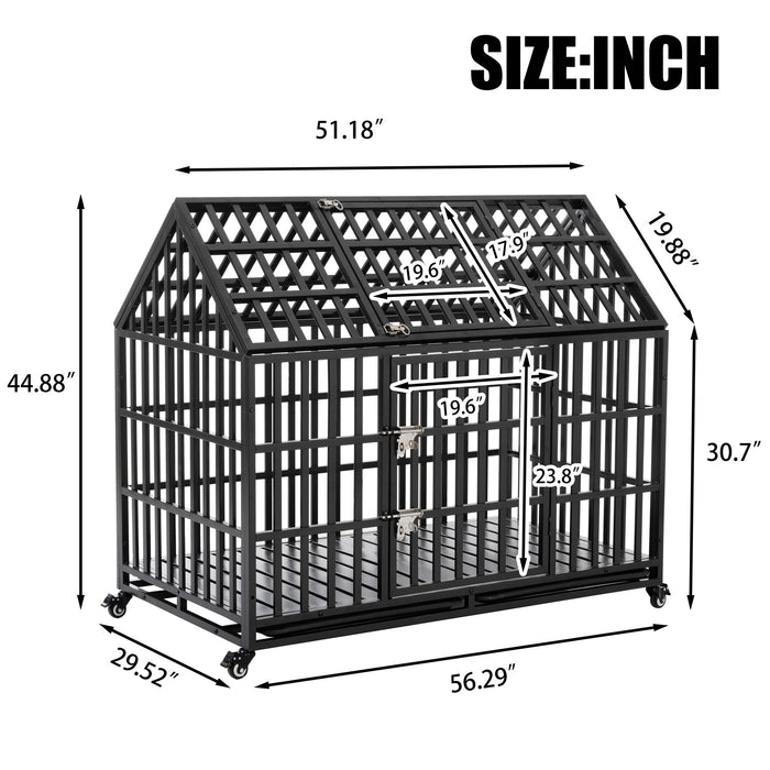 Heavy Duty Dog Crate Lockable Wheels Daily Nest