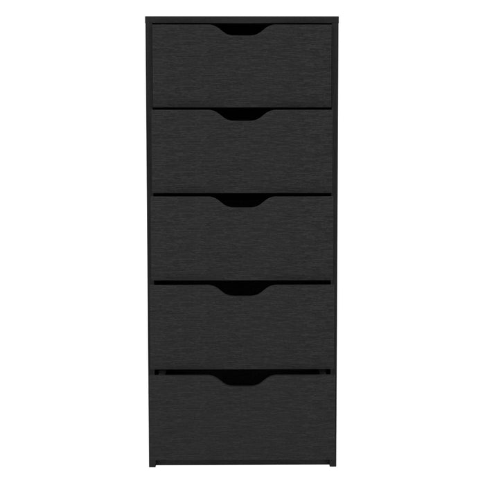 18" Five Drawer Standard Chest - Black