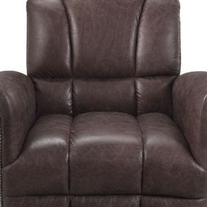 Top Grain Leather And Steel Patchwork Club Chair 35" - Retro Brown