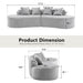 Modern Curved Sofa With Pillows Home Essentials