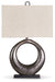 Saria - Metal Table Lamp  - Antique Silver Finish Signature Design by Ashley®