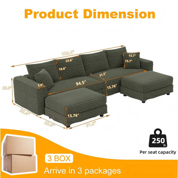 Modern Comfy Upholstered Sofa Cloud Couch & Deep Seat Couches Home Essentials