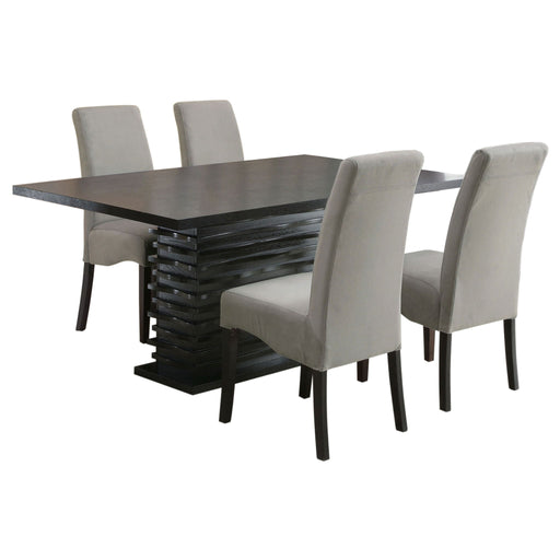 Shandra - 5 Piece Dining Set Tabletop And Upholstered Side Chairs - Gray Furniture Max