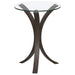 Helena - Round Glass Top Accent Side Table - Cappuccino Furniture Max
