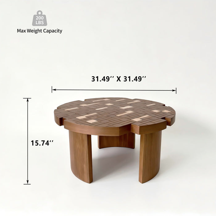 Round End Table For Living Room - Brown / Yellow Home Essentials