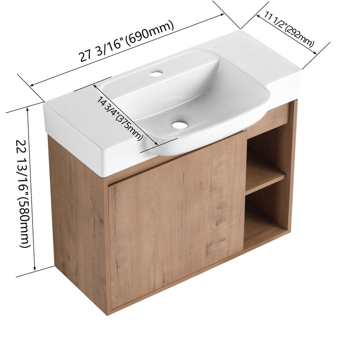 Wall Mounted Bathroom Vanity & Sink & Soft Close Door Home Essentials