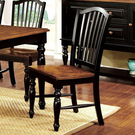Dining Side Chairs (Set of 2) - Black / Oak Home Essentials