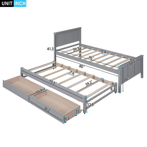 Platform Bed With Trundle And Drawers Hearth and Haven