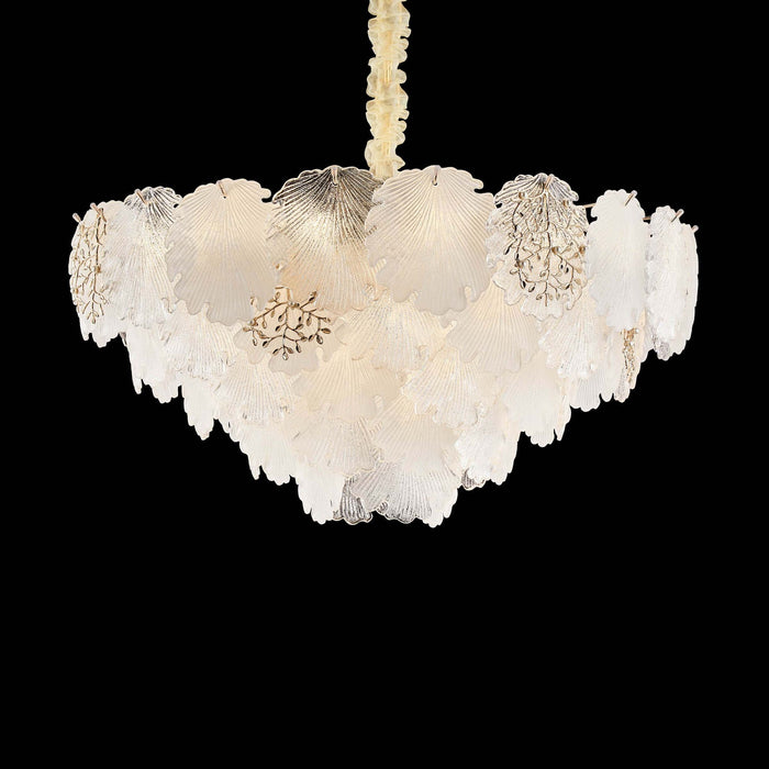 Michael Amini Lighting - Almara 18-Light Frosted Glass Chandelier - Frost / Gold Michael Amini