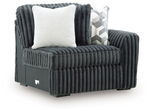 Midnight-Madness - RAF Corner Chair - Gunmetal Signature Design by Ashley®