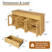 Sideboard Cabinet With 3 Drawers And 6 Arched Glass Doors Home Essentials