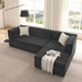 Upholstered L-Shaped Modular Sectional Sofa With Chaise, Wave-Shaped Armrest Home Essentials