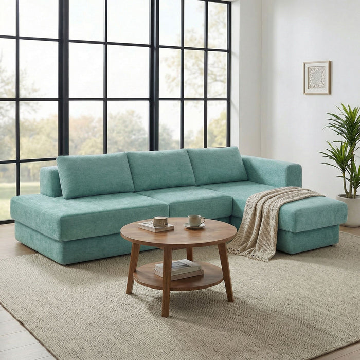L-Shaped Modular Sofa With Double Layer Cushion Noble House