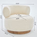 Swivel Accent Chair With Curved Backrest For Home Decor - Beige Home Essentials