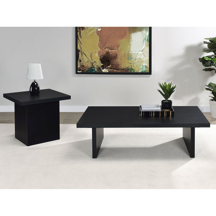 Caroline - 2 Piece Rectangular Coffee And End Table Set - Black