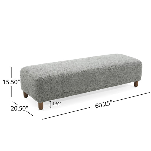 Contemporary Ottoman With Foam Cushion And Durable Upholstery Noble House