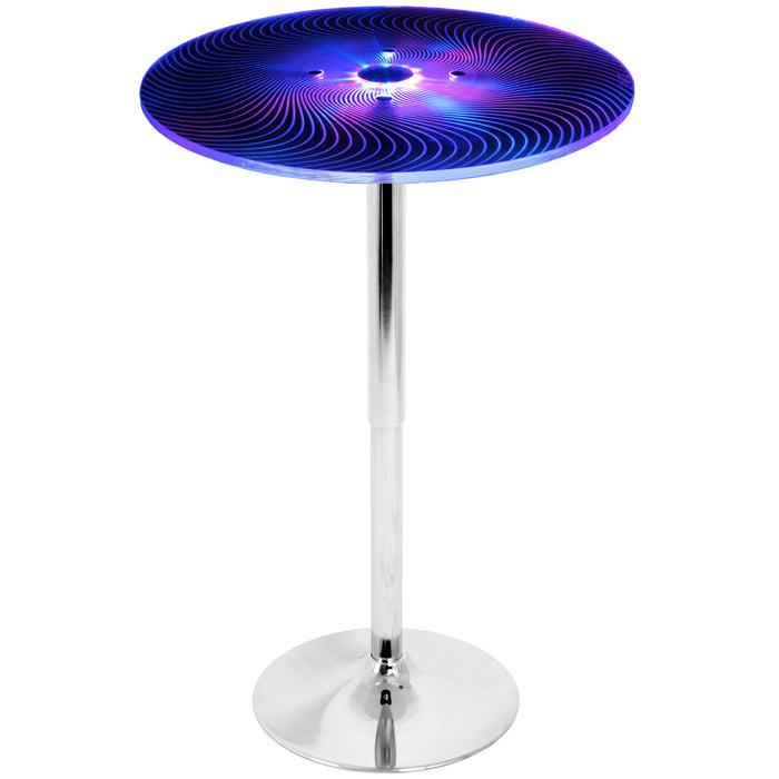 Spyra - Contemporary Light Up Adjustable Bar Table - Multi