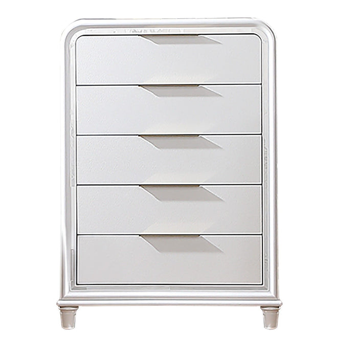 Bedroom Chest With 5 Drawers Storage Furniture - White Home Essentials