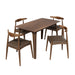 5 Piece Dining Set With 1 Table And 4 Upholstered Chairs - Brown / Walnut Noble House