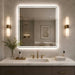 36 X 36 LED Bathroom Mirror With Dimmable Frosted Light Band, 3 Color Temperatures, Anti Fog, Memory & Auto Off - Silver Daily Nest