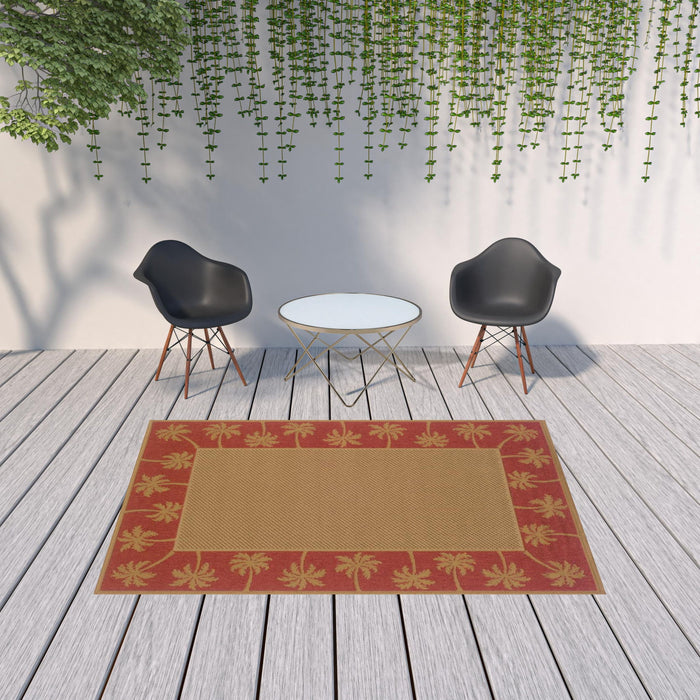 6' X 9' Stain Resistant Area Rug Indoor & Outdoor - Beige