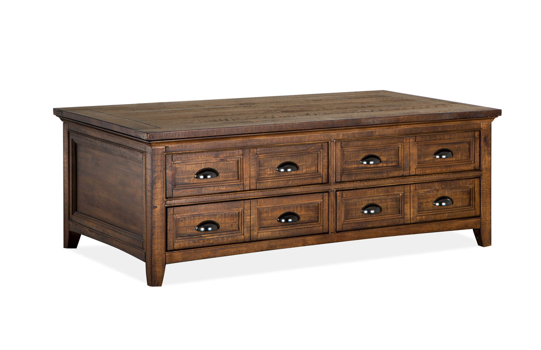 Bay Creek - Lift Top Storage Cocktail Table With Casters - Toasted Nutmeg Magnussen Furniture