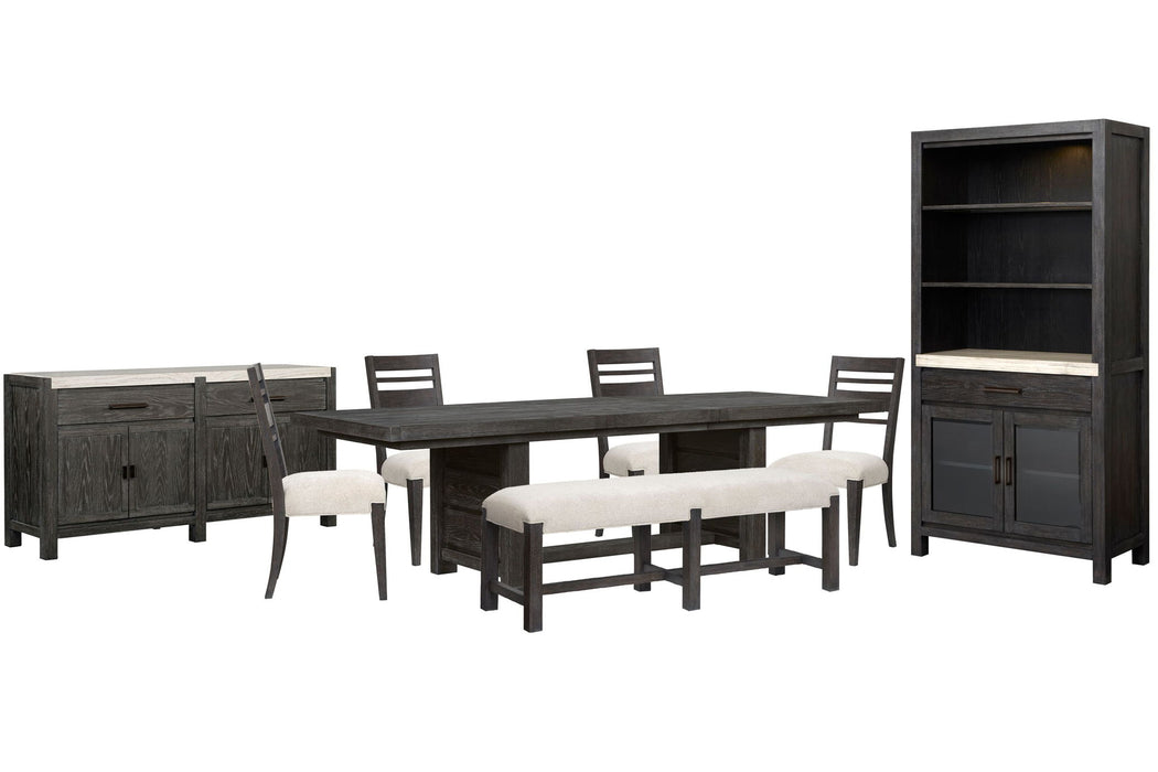 Plum Creek - 8 Piece Extendable Trestle Dining Table Set Magnussen Furniture