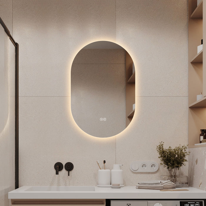 Smart Wall Mounted LED Touch Screen Mirror With Anti-Fog Function And Adjustable Lighting Daily Nest