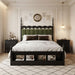 Platform Bed Frame With Tufted Upholstered Scallop Headboard Noble House