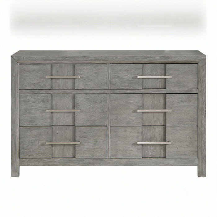 6 Drawer Dresser - Gray - Wood Matrix Furniture Group